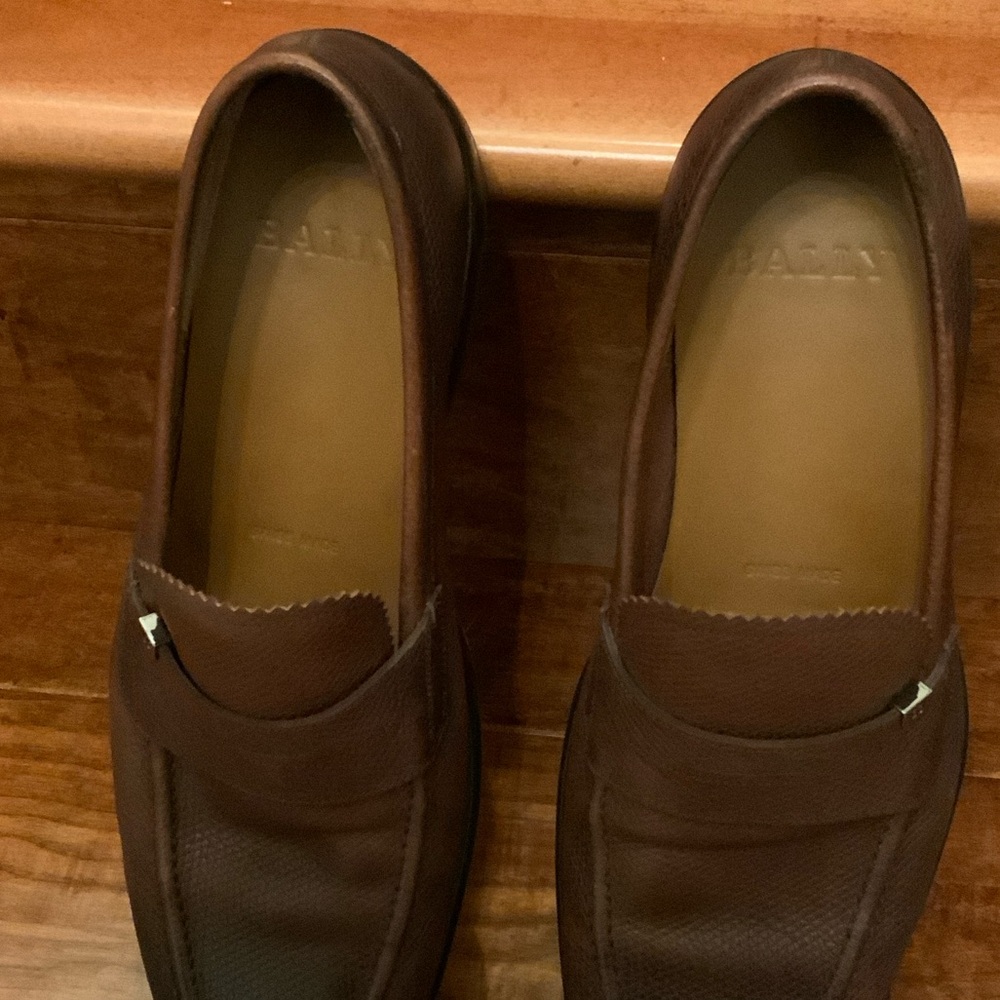 Bally Dark Brown Leather Slip-On Loafers - Picture 3 of 6